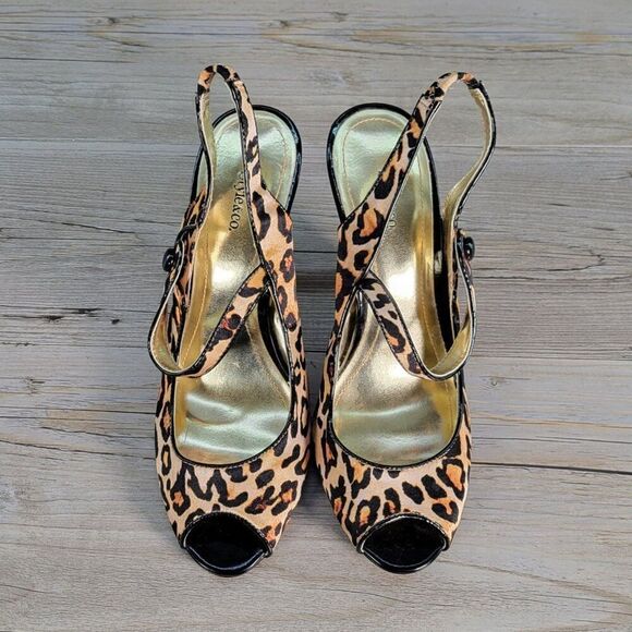 Style & Co. Nixie Leopard Slingback Open Toe Shoes Sz 6.5M - Picture 4 of 8